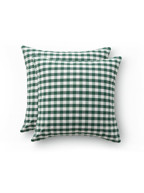 Pack de deux housses de coussin à carreaux vichy, en tissu imperméable -  Gamusi. - Kiabi