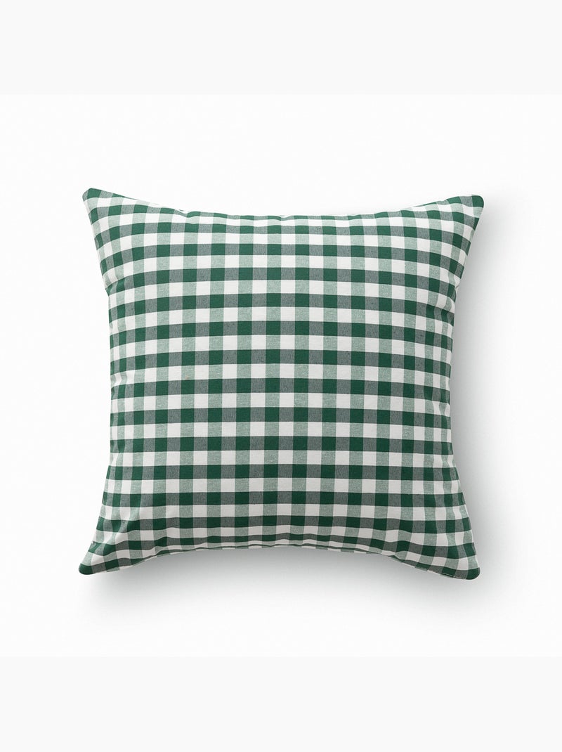 Pack de deux housses de coussin à carreaux vichy, en tissu imperméable -  Gamusi. Vert - Kiabi