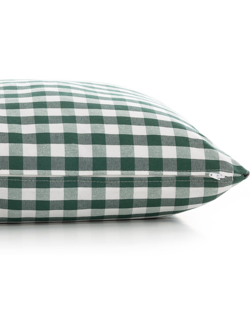 Pack de deux housses de coussin à carreaux vichy, en tissu imperméable -  Gamusi. Vert - Kiabi
