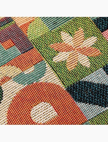 Pack de deux housses de coussin avec motif géométrique, tissu en fil teint - Gamusi.