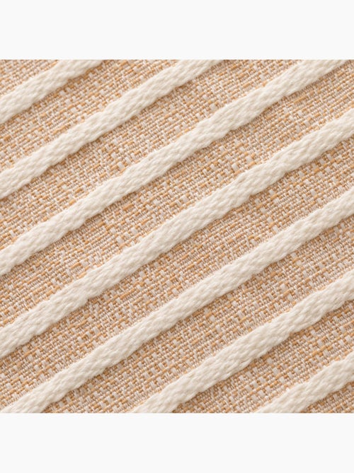 Pack de deux housses de coussin chiné à rayures, tissu en relief bicolore -  Gamusi. - Kiabi
