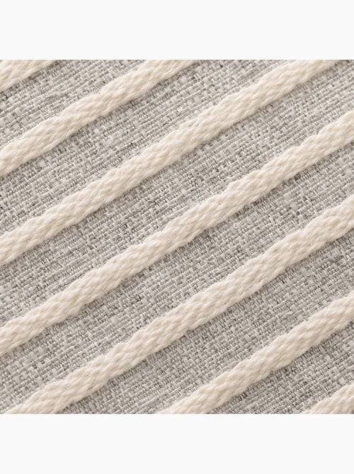 Pack de deux housses de coussin chiné à rayures, tissu en relief bicolore -  Gamusi. - Kiabi