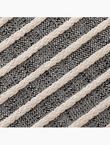 Pack de deux housses de coussin chiné à rayures, tissu en relief bicolore - Gamusi.