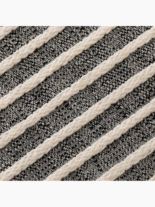 Pack de deux housses de coussin chiné à rayures, tissu en relief bicolore -  Gamusi. - Kiabi