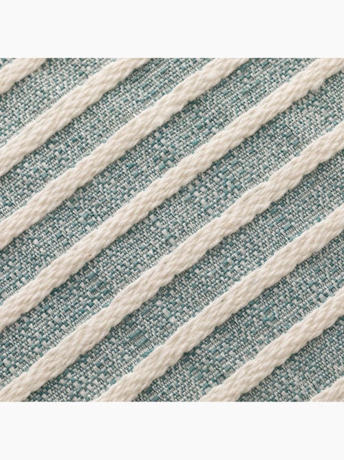 Pack de deux housses de coussin chiné à rayures, tissu en relief bicolore -  Gamusi. - Kiabi