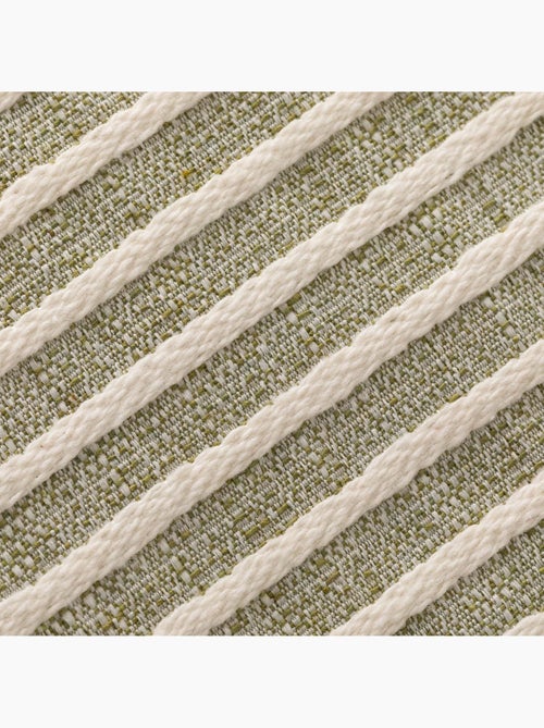 Pack de deux housses de coussin chiné à rayures, tissu en relief bicolore -  Gamusi. - Kiabi