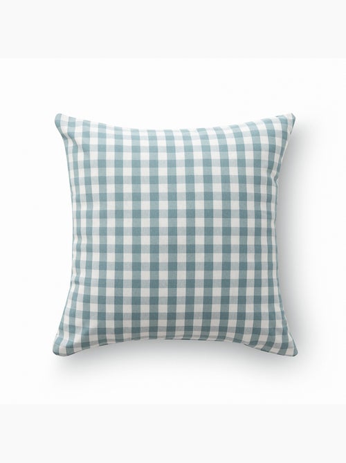 Pack de deux housses de coussin unies en tissu texturé en relief, avec franges -  Gamusi. - Kiabi