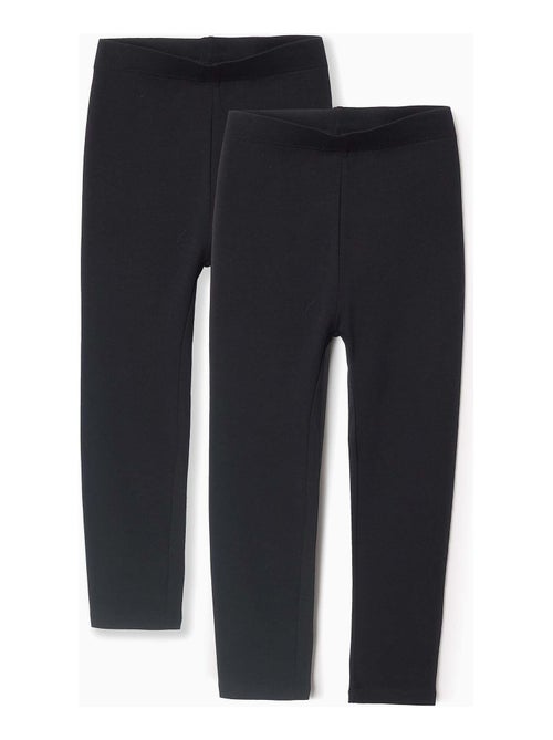 Pack de deux leggings noires pour fille ESSENTIALS LINE - Kiabi