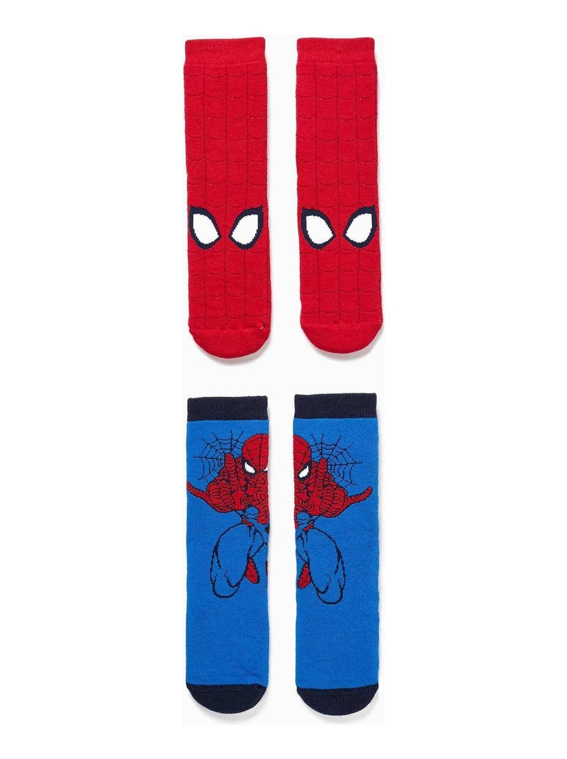 Pack de deux paires de chaussettes antidérapantes Spider-Man MARVEL SPIDERMAN Multicolore - Kiabi