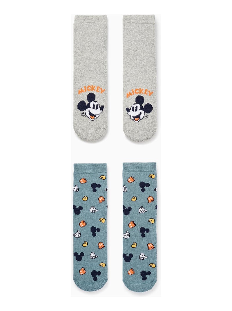 Pack de deux paires de chaussettes épaisses et antidérapantes Disney pour garçon MICKEY Multicolore - Kiabi