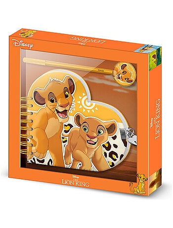 Pack de Journal Cœur + Stylo - Disney Roi Lion Africa - Jaune - Taille Unique