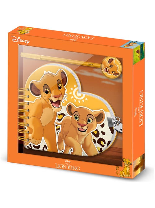 Pack de Journal Cœur + Stylo - Disney Roi Lion Africa - Jaune - Taille Unique - Kiabi