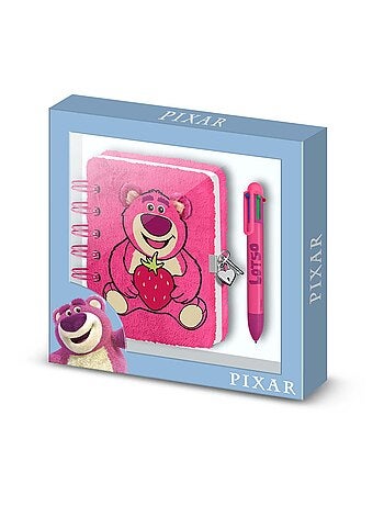 Pack de Journal Plush + Stylo - Disney Ours Lotso Strawberry - Rose - Taille Unique