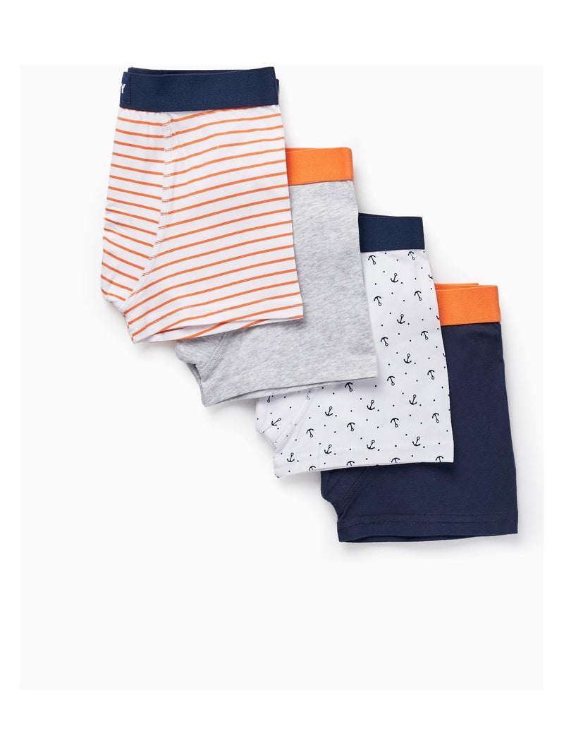 Pack de quatre boxers pour garçon manches courtes ESSENTIALS LINE Multicolore - Kiabi