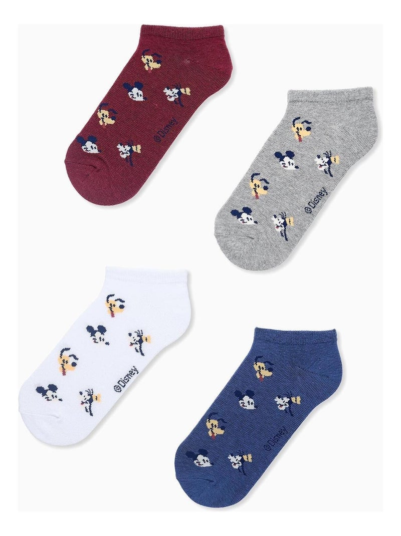 Pack de quatre chaussettes Socquettes, thème Mickey MICKEY Multicolore - Kiabi