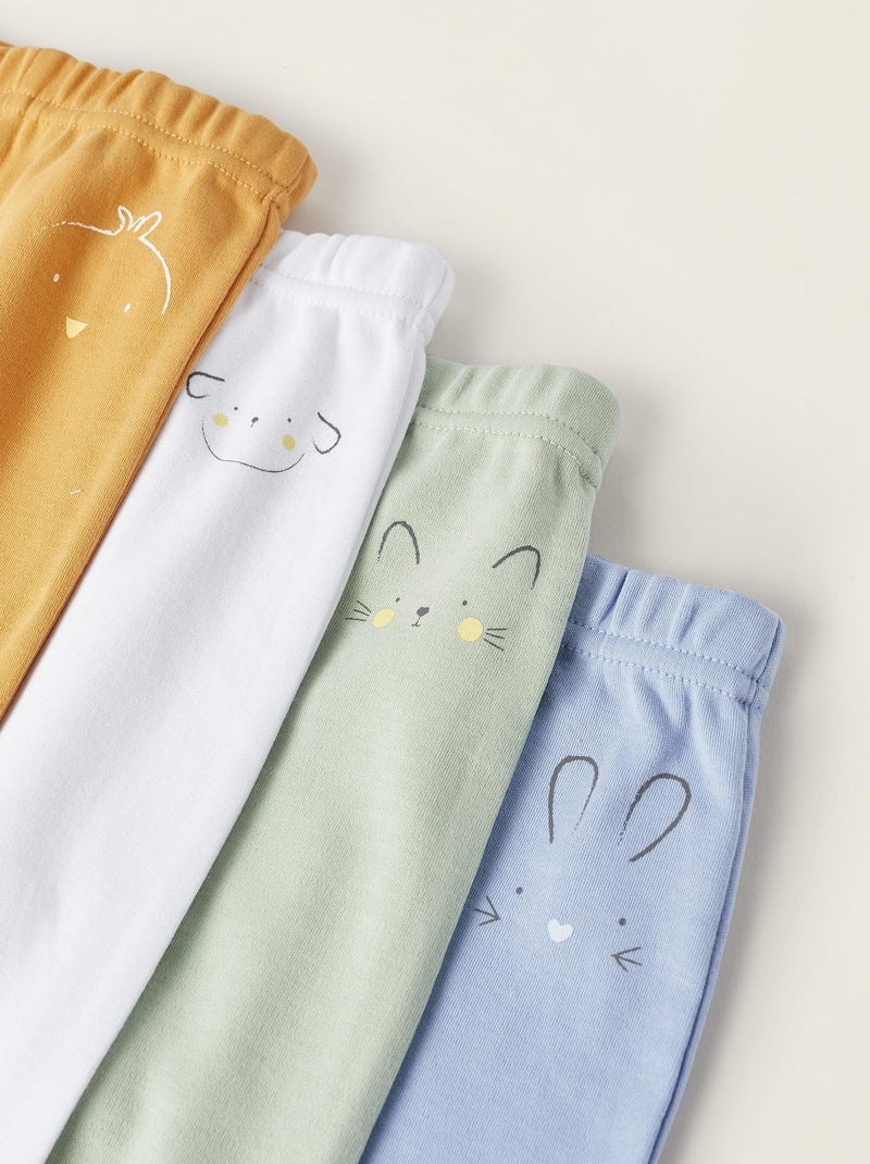 Pack de quatre pantalons avec pieds pour bébé et nouveau-né ESSENTIALS LINE Multicolore - Kiabi