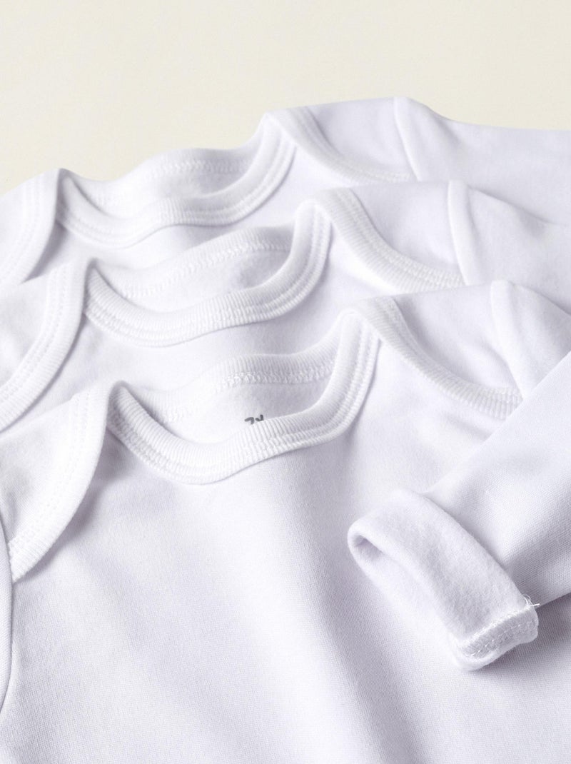 Pack de trois bodies pour bébé manches courtes ESSENTIALS LINE Blanc - Kiabi