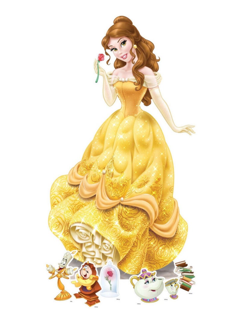 Pack décoration Figurine en carton Disney Princesse Belle H 134 CM Jaune - Kiabi