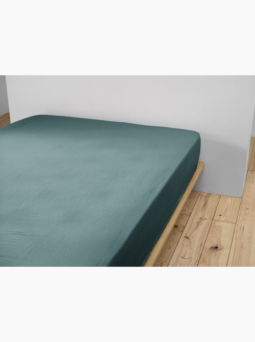 Pack drap housse + 2 taies d’oreiller double gaze de coton gaïa - Kiabi Pack drap housse + 2 taies d’oreiller double gaze de coton gaïa - Kiabi