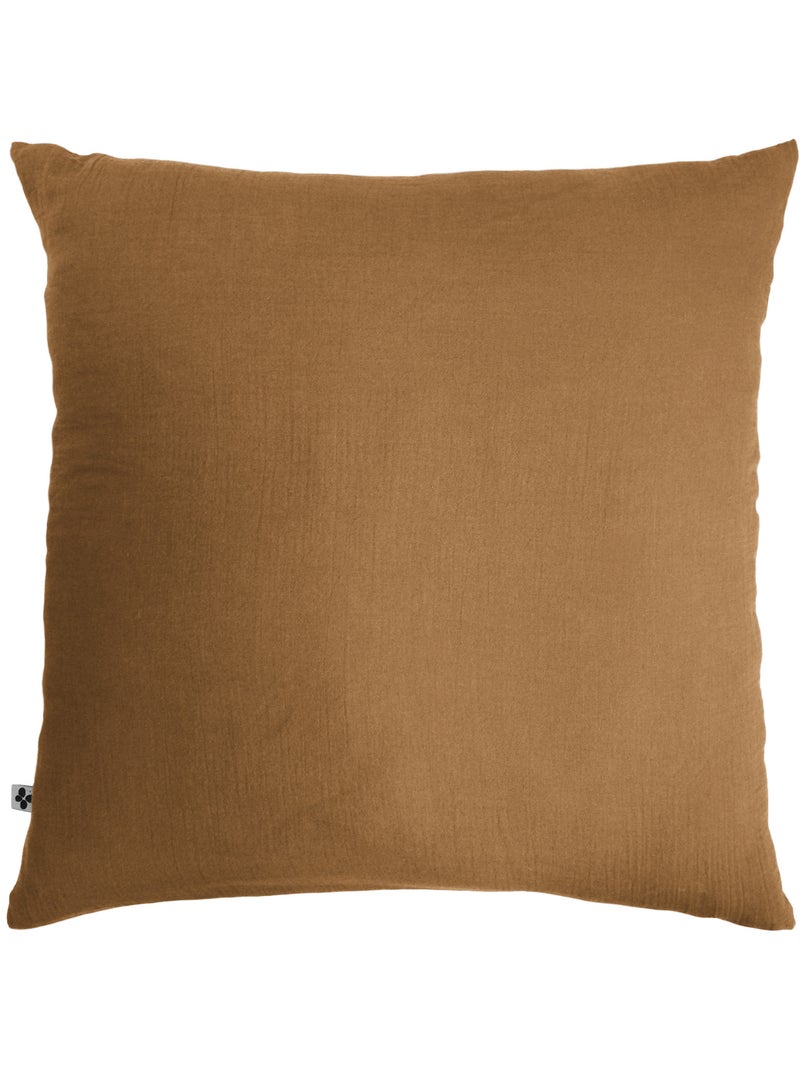 Pack Drap Housse + 2 Taies d’Oreiller Double Gaze de Coton GAÏA Camel - Kiabi