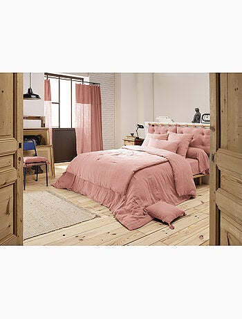 Pack drap housse + 2 taies d’oreiller double gaze de coton gaïa