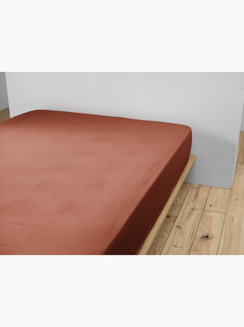 Pack Drap Housse + 2 Taies d’Oreiller Double Gaze de Coton GAÏA - Kiabi