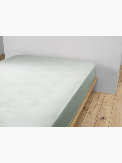 Pack Drap Housse + 2 Taies d’Oreiller Double Gaze de Coton GAÏA - Kiabi