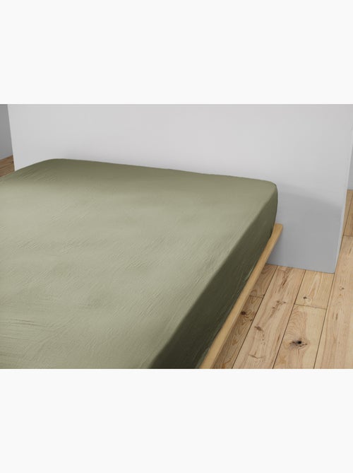 Pack Drap Housse + 2 Taies d’Oreiller Double Gaze de Coton GAÏA - Kiabi