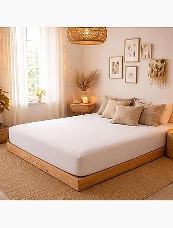 Pack drap housse jersey extensible + protège matelas imperméable et respirant