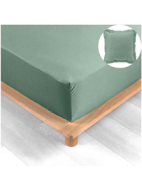 Pack drap housse king size + 2 taies en percale 78 fils - Kiabi Pack drap housse king size + 2 taies en percale 78 fils - Kiabi