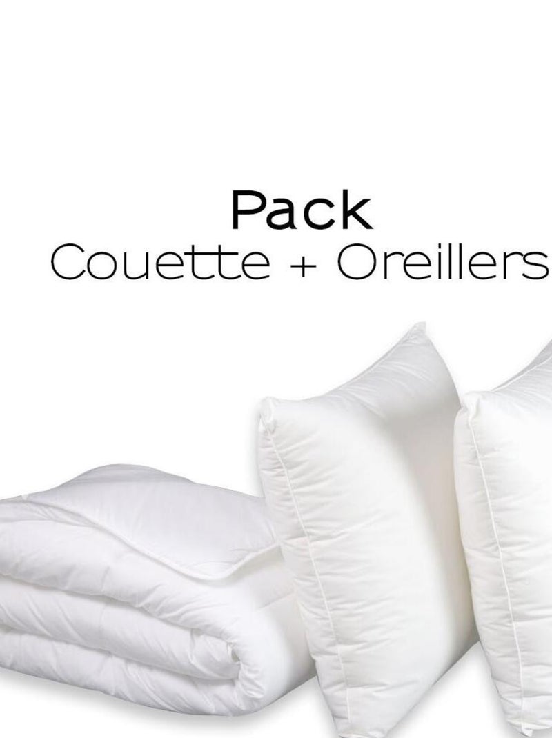 Pack Duvet Couette chaude + Oreiller -50% duvet de canard - DODO Blanc - Kiabi