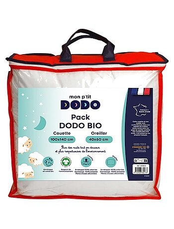 Pack enfant couette et oreiller bio