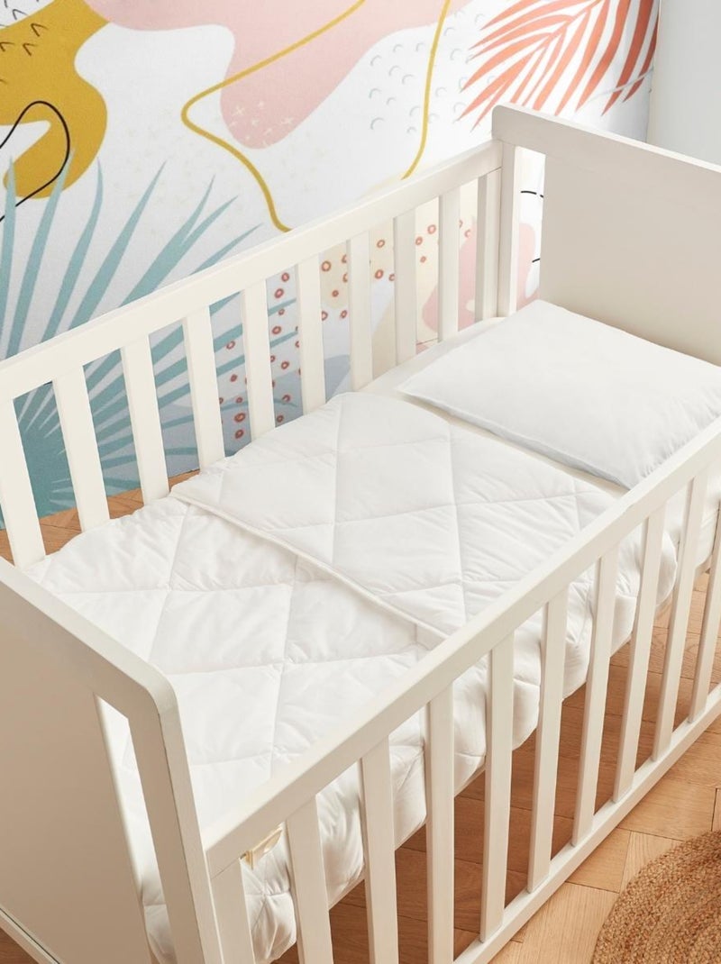 Pack enfant couette et oreiller bio Blanc - Kiabi