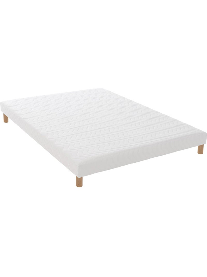 Pack ensemble matelas ressorts ASTRE, sommier, couette et oreillers - Sommier - Blanc Blanc - Kiabi