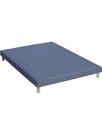 Pack ensemble matelas ressorts ASTRE, sommier, couette et oreillers - Sommier - Bleu denim