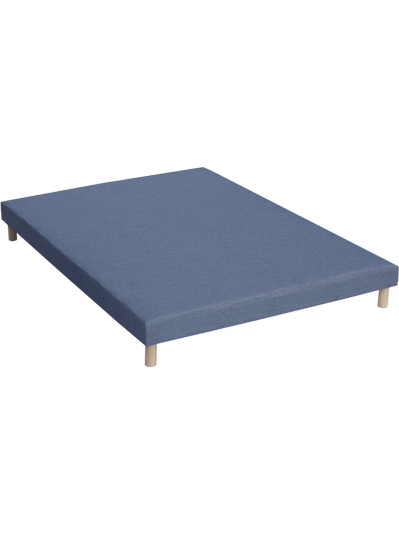 Pack ensemble matelas ressorts ASTRE, sommier, couette et oreillers - Sommier - Bleu denim Blanc Bleu - Kiabi