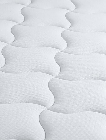 Pack Ensemble Matelas Ressorts + Mémoire de forme + sommier + couette + oreillers, Sommier Gris