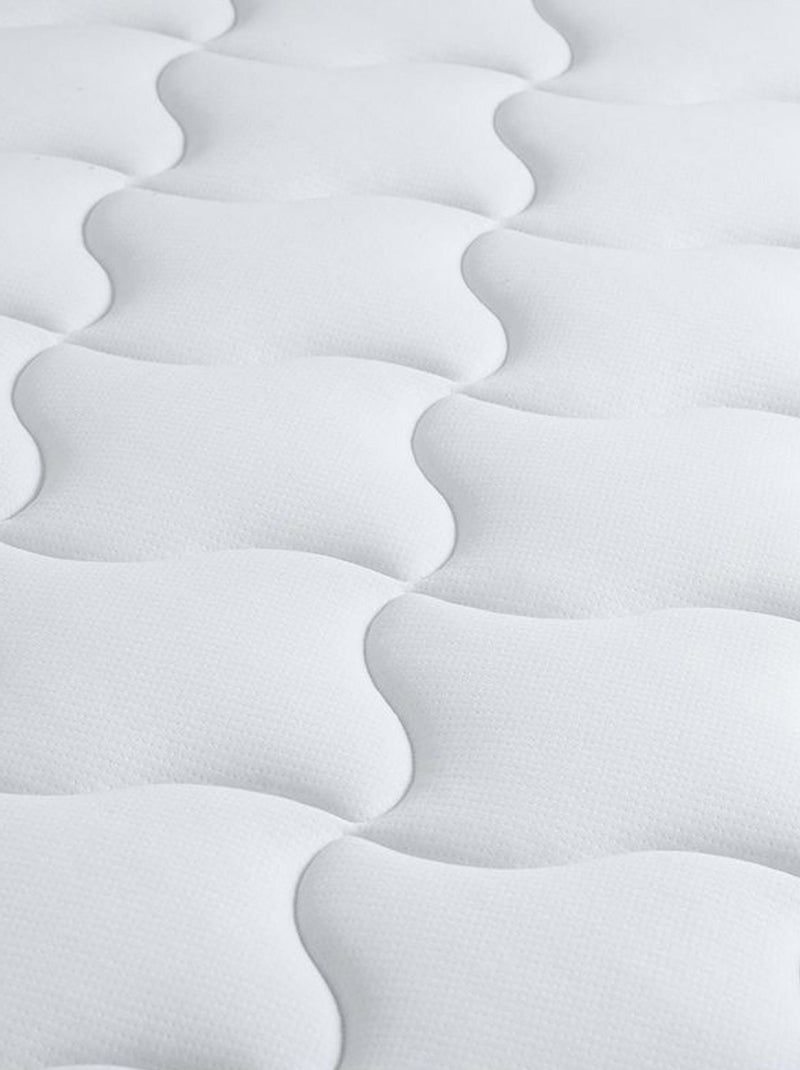 Pack Ensemble Matelas Ressorts + Mémoire de forme + sommier + couette + oreillers, Sommier Gris Blanc - Kiabi