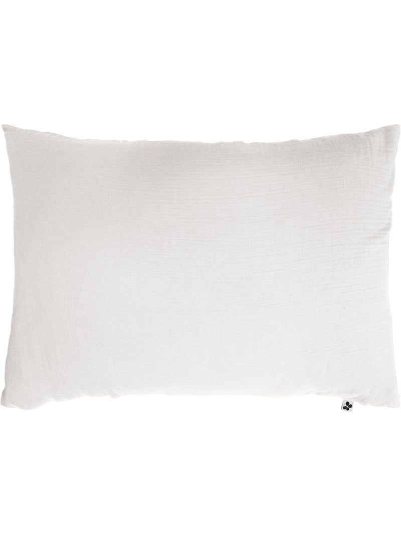Pack gaze de coton parure de couette + drap housse + 2 taies - Blanc - Kiabi