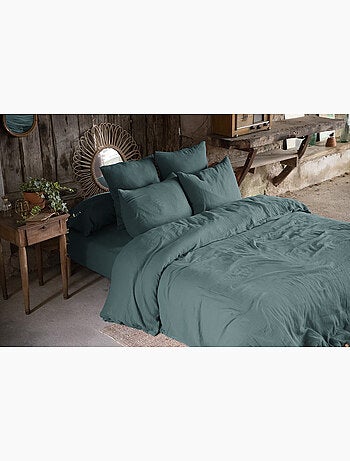 Pack gaze de coton parure de couette + drap housse + 2 taies -