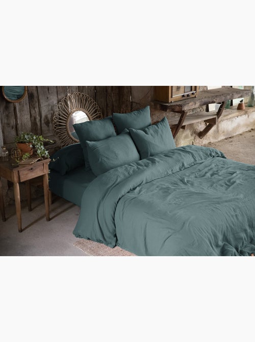 Pack gaze de coton parure de couette + drap housse + 2 taies - - Kiabi
