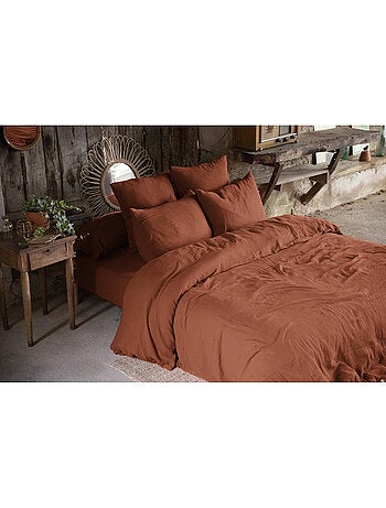 Pack gaze de coton parure de couette + drap housse + 2 taies -