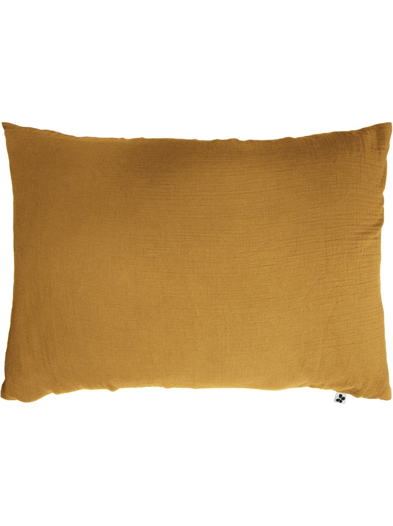 Pack gaze de coton parure de couette + drap housse + 2 taies - Safran - Kiabi