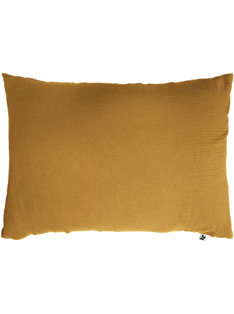 Pack gaze de coton parure de couette + drap housse + 2 taies - Safran - Kiabi