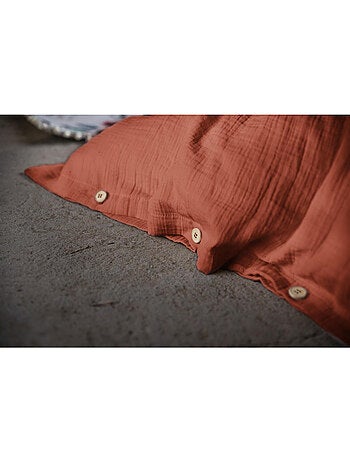 Pack gaze de coton parure de couette + drap housse + 2 taies -