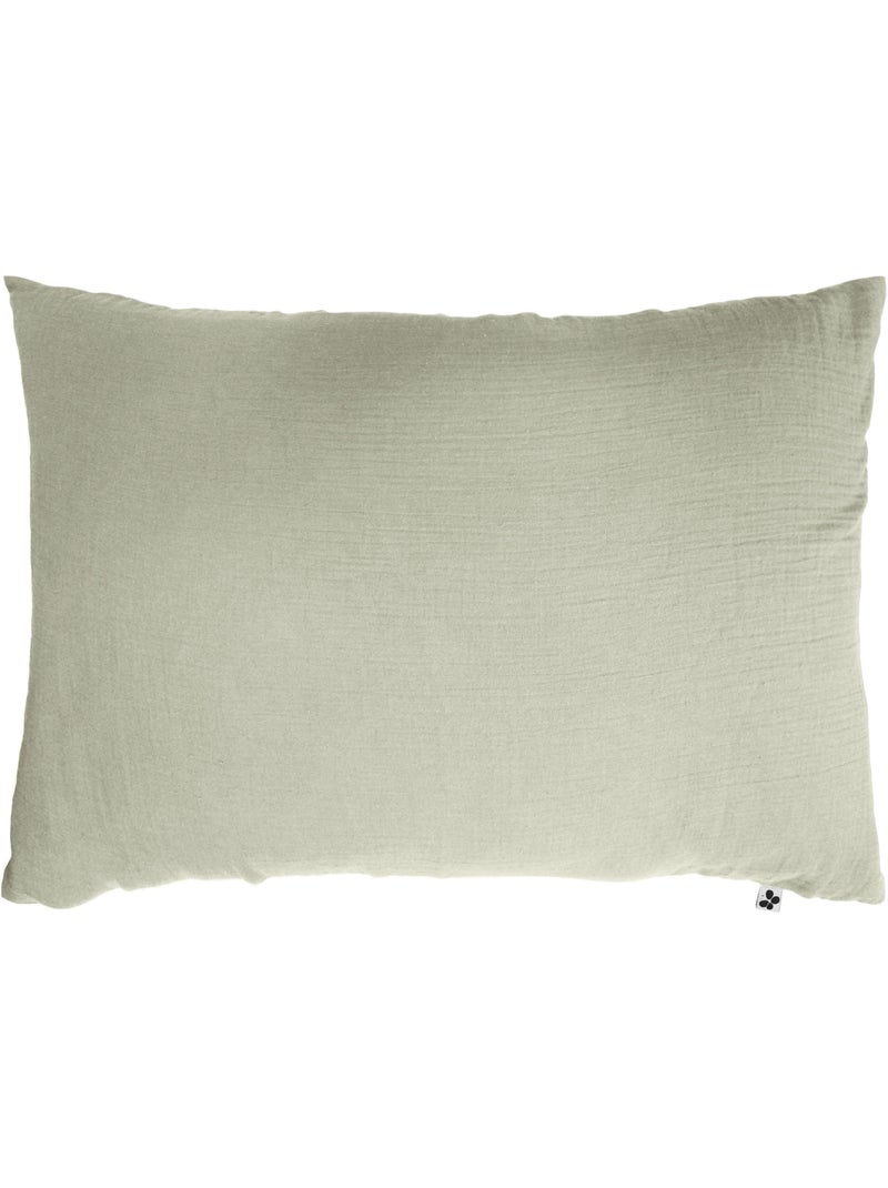 Pack gaze de coton parure de couette + drap housse + 2 taies - Vert d'eau - Kiabi