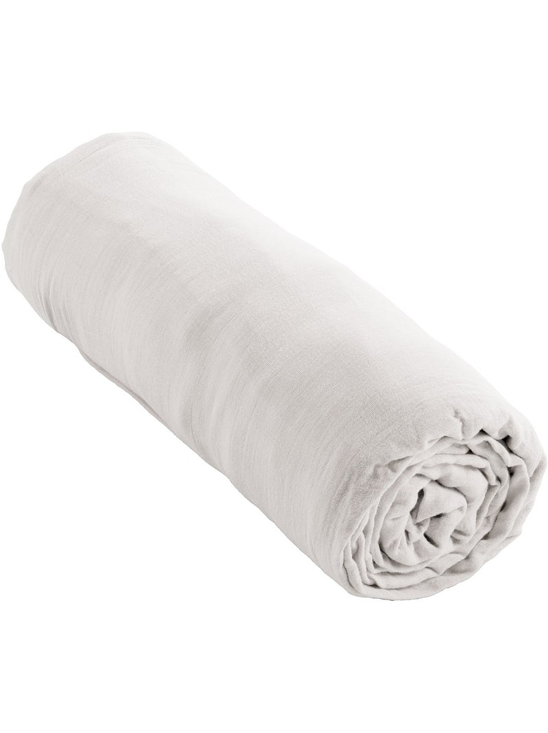 pack gaze de coton – parure de couette + drap housse + 2 taies Blanc - Kiabi
