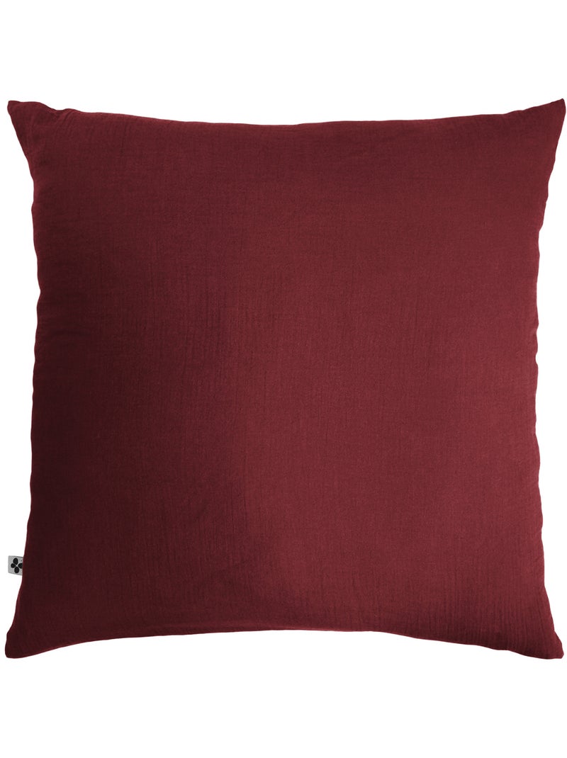 Pack gaze de coton — Parure de couette + drap housse + 2 taies Bordeaux - Kiabi