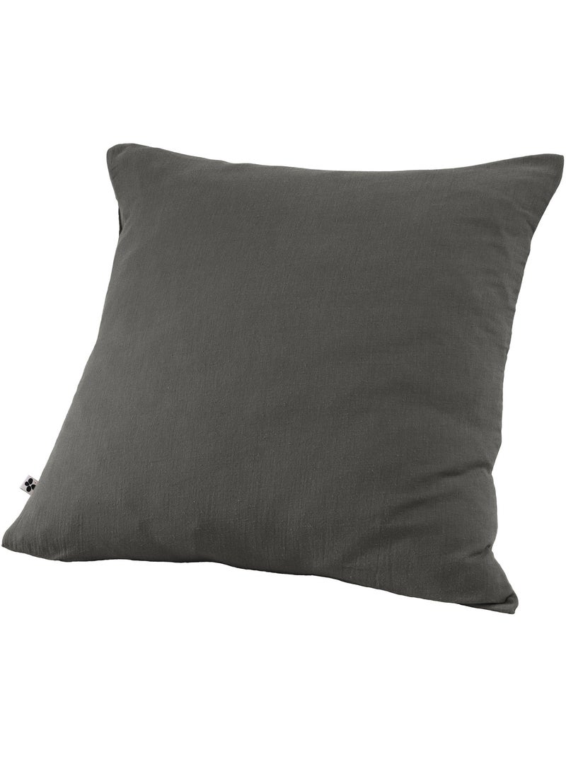 Pack gaze de coton — Parure de couette + drap housse + 2 taies Gris Granit - Kiabi