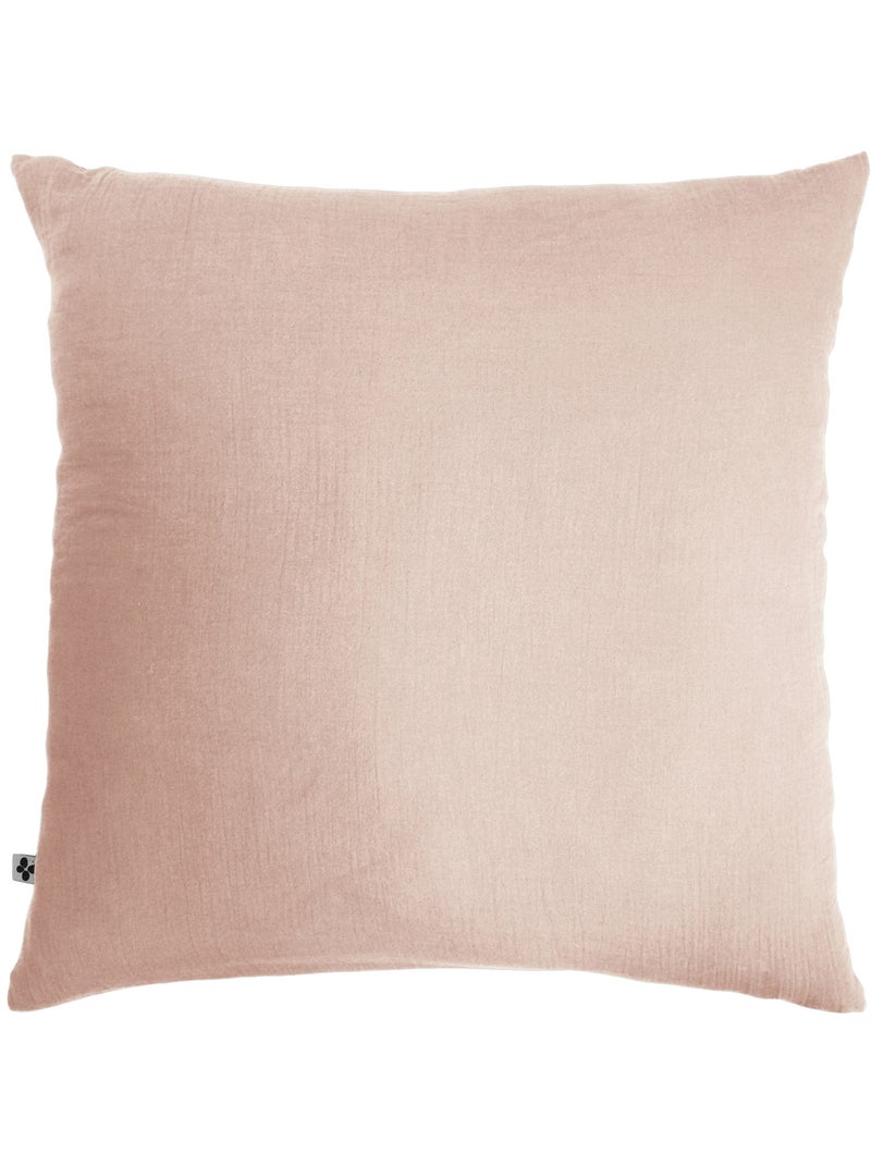 Pack gaze de coton — parure de couette + drap housse + 2 taies Rose poudré - Kiabi
